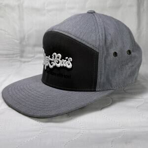 Pocketbois Gray Black Snapback Hat Embroidered Logo Surf Skate Adjustable Cap